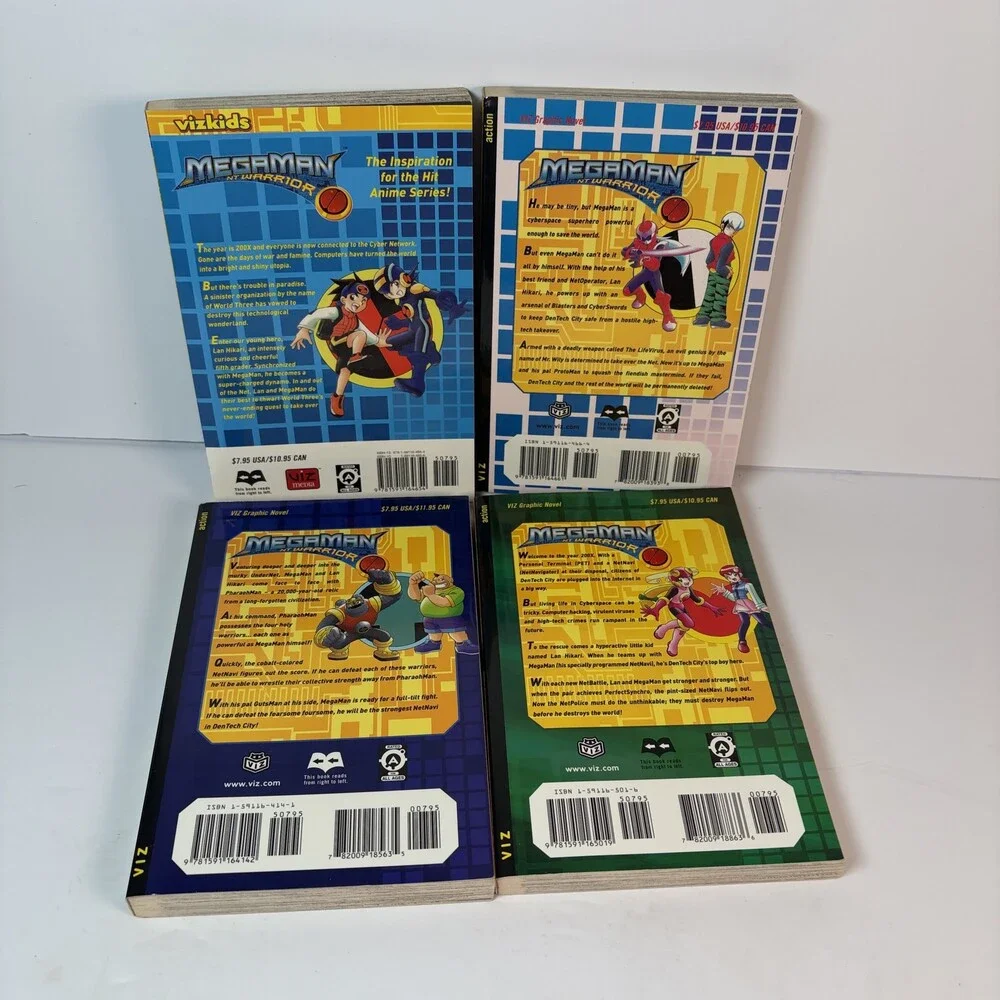 MegaMan NT Warrior Manga Volumes 1-4 Set Ryo Takamisaki Vizkids Action Sci-Fi
